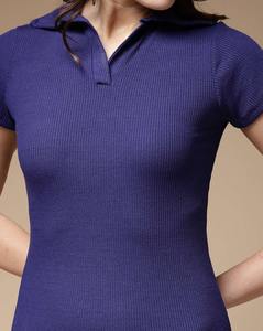 Vestido Bodycon Premium de Manga Corta Acanalado, Fabricante de Vestidos Mini Casuales de Punto, Suministro al por Mayor - Product Image 2