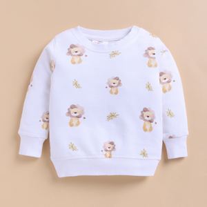 Sweat-shirt en bambou biologique de qualité supérieure avec pantalon à cordon de serrage couleur latte - Little Roar - Product Image 2