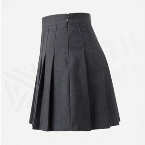 Minifalda plisada para mujer, color sólido, tela tejida, cintura regular, para todas las estaciones - Product Image 3