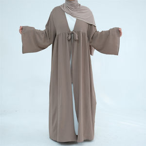 OEM New Abaya Dubai Tie <b>Strings</b> Abaya Women Muslim <b>Dress</b> Elegant Crepe Cardigan Modest Muslim Women Islamic Clothing Wholesale - Product Image 5