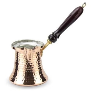 Highest Quality Embossed <b>Copper</b> Turkish Coffee Pot Round Percolator with Long Handle for Coffee Making - Product Image 2