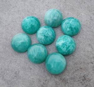 Cabochons en Amazonite naturelle, 5 pièces, pierres précieuses rondes à dos plat, pierre polie de haute qualité pour la fabrication de bijoux, vente en gros - Product Image 2