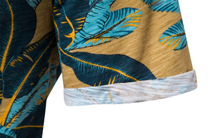 Camisetas Hawaianas 100% Algodón para Hombre, Manga Corta, Cuello Redondo, Camisetas Casuales de Moda para Hombre, Estampado Floral, Ropa de Verano para Hombre - Product Image 4