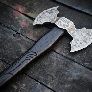 Damascus Steel Double Head <b>Axe</b> Premium Pattern Steel Outdoor Tool With Solid Wood Handle For <b>Camping</b> - Product Image 3