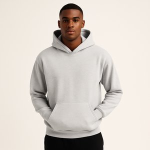 High Quality <b>Thick</b> Cotton Oversized Hoodie Unisex Blank <b>Fleece</b> Sweatshirt Custom Logo Boxy Pullover for Men and Women - Product Image 1