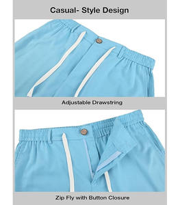 Pantalones Cortos Deportivos Casuales de Verano para Hombre, de Felpa, de Secado Rápido, Antiarrugas, con Dobladillo Dividido Bordado, Cintura Elástica Alta, Transpirables y Holgados - Product Image 5