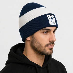 Comfortable Men Beanie <b>Caps</b> Camouflage Customized Logo Polyester Cotton Unisex Adult <b>Winter</b> Hats 3D Embroidery Embossed Printing - Product Image 6