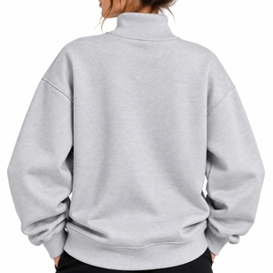 Women Casual <b>Mock</b> Neck Sweatshirt Embroidered <b>Turtleneck</b> Pullover Sweatshirt Regular Fit Cotton Autumn Casual Streetwear - Product Image 2