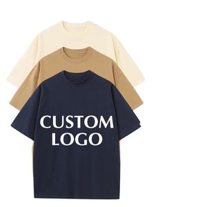 T-shirt en coton pour homme avec logo personnalisé, col rond, manches courtes, couleur unie, jersey décontracté, impression sur le devant, coupe classique - Product Image 1