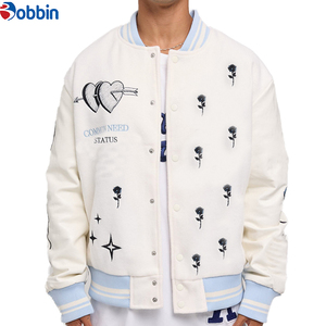 Blouson de baseball universitaire pour homme 2026 avec logo personnalisé, en cuir de mouton, style décontracté, col montant, coupe régulière, pour l'automne et l'hiver - Product Image 2