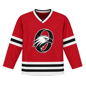 Red Black Sublimation Ice Hockey Jersey Long Sleeve Sports Team Uniform Training Shirt Outdoor Competition Wear <b>Athletic</b> Hock - Product Image 1