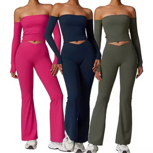 Women's Workout Activewear Set Seamless Yoga Sports Bra and Stretch High <b>Waist</b> <b>Leggings</b> Gym Clothing - Product Image 2