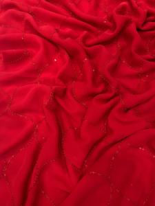 Premium Traditional Designer Faux Fur Plain Saree Embellishment Work Beads <b>Sequins</b> Body Border Cutwork Party Quick Dry Wrinkle - Product Image 5