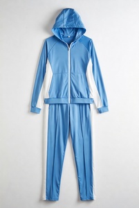 Conjunto de Top Corto con Capucha de Terciopelo y Pantalones Anchos de Pierna, Color Sólido, Unisex, Chándal Casual de Otoño, Manga Larga, Cierre Frontal con Cremallera, Corte Holgado - Product Image 5