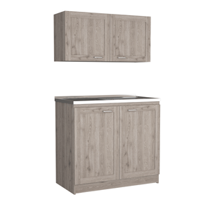 Set di Mobili da Cucina Zurich Grigio Chiaro con Due Ripiani - Product Image 2