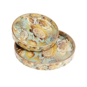 Plateaux de service contemporains en mosaïque de bois mélangé faits à la main 44x30x8 cm Vente en gros |   Moradabad Inde - Product Image 1