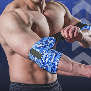 Protège-coudes Strongman sur mesure pour haltérophilie, squats, presse, entraînement de force – Coton et matériaux élastiques mélangés – Soutien de coude fitness - Product Image 2