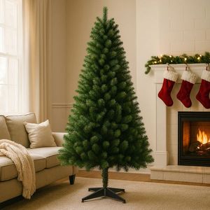 Albero di Natale Artificiale Verde Classico Non Illuminato da 180 cm con 490 Punte in PVC e Supporto in Plastica a 4 Gambe per Decorazioni Natalizie - Product Image 3