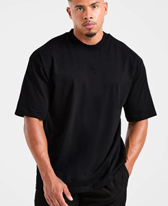 Camiseta Negra Extra Grande para Hombre, Talla XXL, Manga Corta, Cuello Redondo, 100% Algodón Jersey, Estilo Casual, Diseño Liso, Precio Económico, MOQ Bajo - Product Image 1