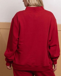 Manufacturer Wholesale Custom High Quality Women Mockneck French Terry Fleece Cotton Blends Oversized Embroidered Front Winter - Product Image 6