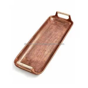 Plateau décoratif en aluminium Plateau de table au design de luxe pour le service des aliments Plateau décoratif en gros - Product Image 2