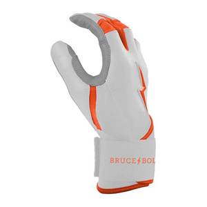 Gants de frappe Bruce Bolt blancs et orange, légers, durables, pour l'entraînement, unisexes, adultes, fermeture à enfiler - Product Image 2