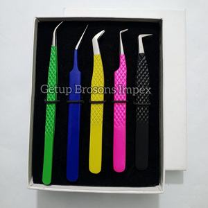 Pince à épiler professionnelle multicolore pour extensions de cils, embout en fibre, acier inoxydable, antistatique, antimagnétique, parfaite - Product Image 5