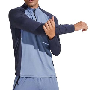 High Quality Custom Workout 3/4 <b>Zip</b> Pullover Training Jogging Wear Patchwork Color 2 Piece Sweat Suit Tracksuits for Men - Product Image 5