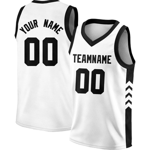 Camiseta de baloncesto blanca personalizada, sin mangas, con cuello en V, estampado sublimado, nombre del equipo, número 00, unisex, para adultos, malla transpirable - Product Image 1