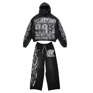 เสื้อฮู้ดดี้โอเวอร์ไซส์ทรงหลวม ปักลาย OEM พิมพ์ลายตามสั่ง สตรีทแวร์ ผลิตโดยโรงงานโดยตรง รับผลิตแบรนด์ส่วนตัว MOQ ต่ำ - Product Image 4