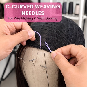 Hair extension tool Lightweight Stainless Steel Hair Weaving Needle Set <b>C</b>-Style Tools Weaving Thread for Hair Weft Extensions - Product Image 4