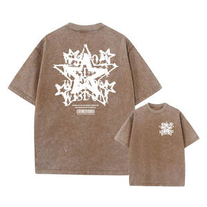 T-shirt décontracté en coton à manches courtes pour homme, style vintage délavé, imprimé streetwear, hip-hop, rétro, punk, Harajuku, effet délavé à l'acide - Product Image 3