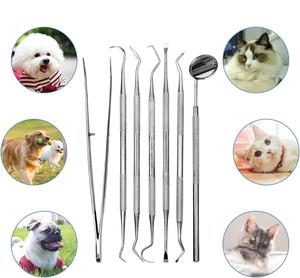 เครื่องมือขูดหินปูนสุนัขแบบสองหัว ทำจากสแตนเลส 7 ชิ้น - Product Image 5