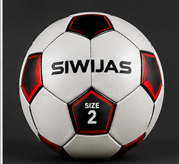 Ballon de football SIWJAS taille 2 pour adulte, blanc, design à panneaux pentagonaux, en PVC et TPU, pour entraînement et pratique - Product Image 1