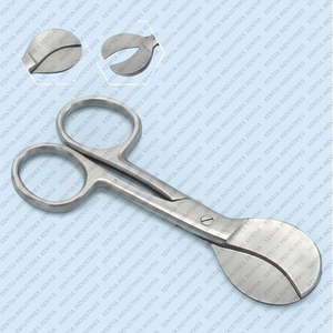 Ciseaux à cordon ombilical de 4 pouces, ciseaux médicaux pour accouchement de nouveau-né, instruments d'accouchement pour bébé, instrument chirurgical obstétrical - Product Image 1