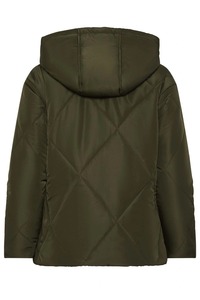 Abrigo de invierno con capucha para mujer, de longitud media, manga larga, poliéster y algodón, con logo bordado, cierre de cremallera, chaqueta acolchada. - Product Image 6