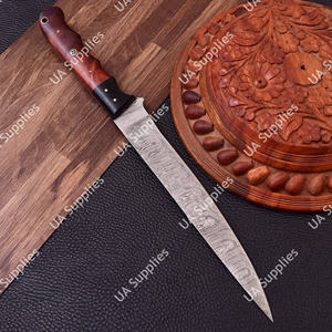 มีดแล่เนื้อเหล็กดามัสกัสแบบเต็มด้าม น้ำหนักเบา ขนาด 7 นิ้ว ด้ามไม้พะยูงธรรมชาติ ผิวขัดเงา คุณภาพระดับอุตสาหกรรม ผลิตด้วยมือ - Product Image 4