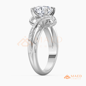 925 Silver Round Moissanite Engagement Ring Twisted Band Wedding Ring Bridal Promise Jewelry Gift for Women USA Fine Jewelry USA - Product Image 6