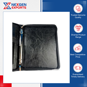 Vente Flash : Classeur à Anneaux en Cuir PU de Qualité Supérieure avec Fermeture Éclair, Logo Personnalisé, Quantité en Gros - Nexgen Exports - Product Image 5