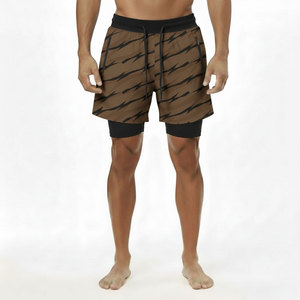 Short de sport 2-en-1 pour homme, noir, double couche, séchage rapide, respirant, pour entraînement cycliste et fitness - Product Image 5