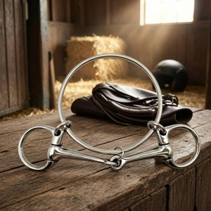 Bocado para Caballo de Carreras con Acabado Plateado Pulido, Bocado Articulado de Metal que Promueve la Salivación - Product Image 5