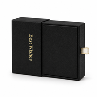 Boîte à bijoux personnalisée en cuir grainé avec tiroir coulissant, plateau en velours pour boucles d'oreilles, colliers et bagues, vente en gros OEM