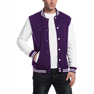 Blouson matelassé en polaire pour homme, style streetwear hiver, coupe slim, uni, type varsity/baseball, avec col montant, écologique, vente en gros OWM - Product Image 1