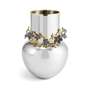 Modern minimalist geometric <b>gold</b> cube stands holding <b>small</b> cylinder <b>table</b> vases, available at wholesale prices. - Product Image 5