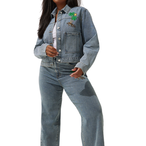 Chaqueta Vaquera de Talla Grande para Mujer, Tela al por Mayor Personalizable, Muestra Gratuita, la Mejor Calidad - Product Image 4