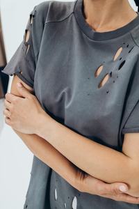 Nouveaux T-shirts pour hommes à col rond côtelé, logo personnalisé, manches courtes, 100% coton, effet vieilli, couleur unie - Product Image 6