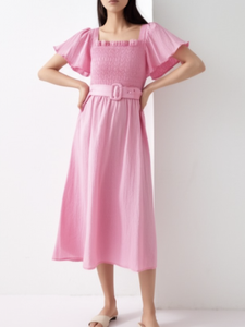 Vestido Midi de Moda Urbana para Mujer, Sin Mangas, Tejido de Tela, Etiqueta Personalizada OEM ODM, Ropa al por Mayor OEM ODM - Product Image 3