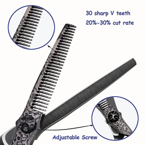 Ciseaux professionnels pour éclaircir les cheveux, 6 pouces, lame en acier inoxydable avec pointe acérée, outil de beauté pour hommes - Product Image 3