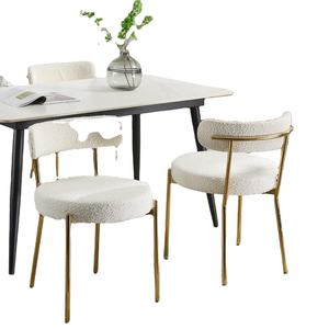 Silla de comedor de acero inoxidable electrochapada en oro moderno, muebles para el hogar sin reposabrazos para uso doméstico o hotelero - Product Image 1