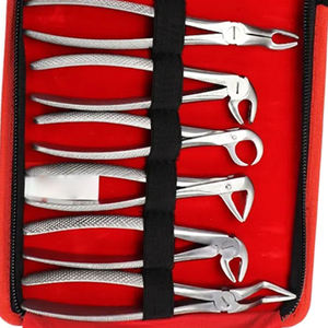 Juego de 12 Pinzas de Extracción de Acero, Patrón Americano, Agarre Fuerte, Mango Antideslizante, Estuche de Cuero, DentalBy Grip Surgical - Product Image 5